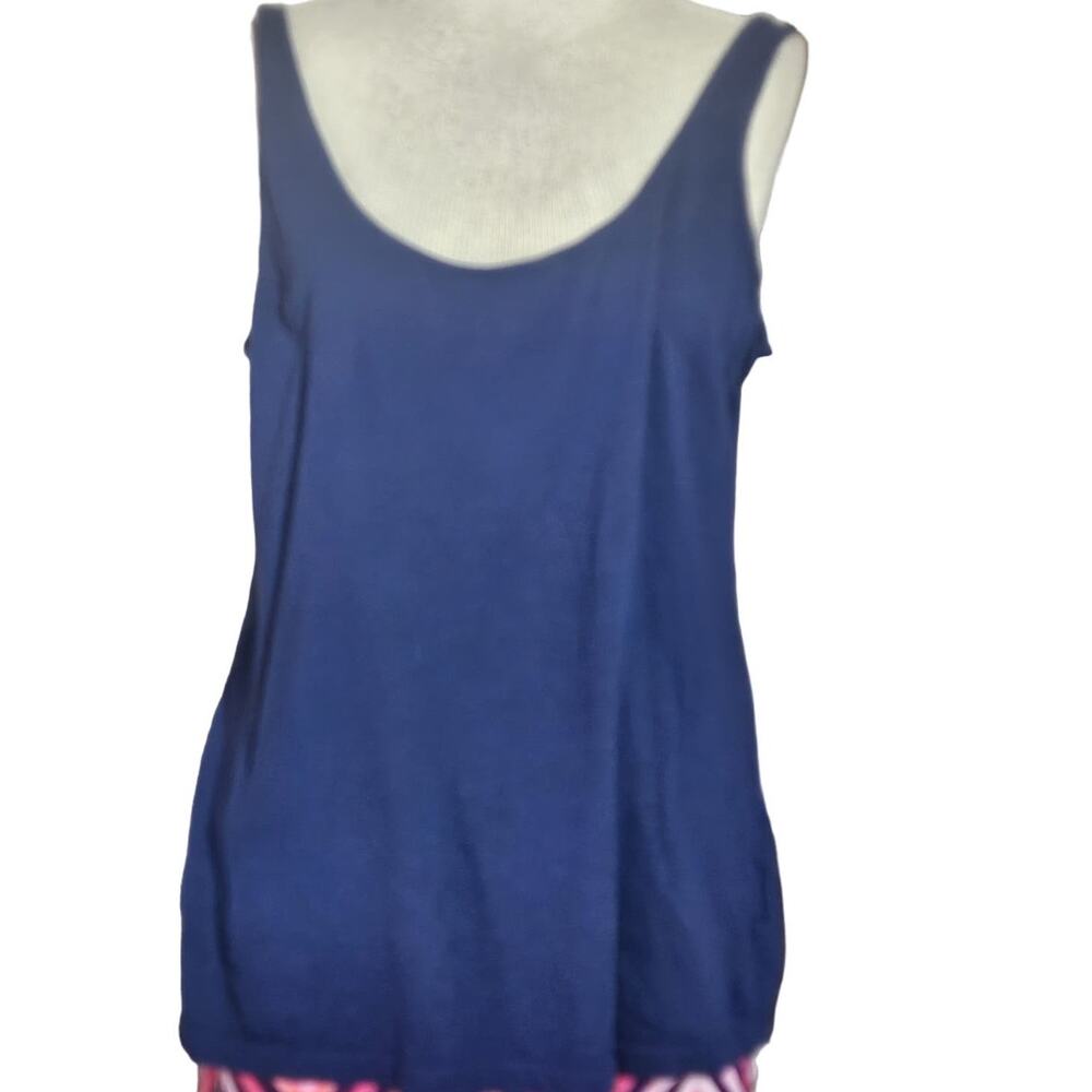 Navy Blue Cotton Tank Top Size XL Petite